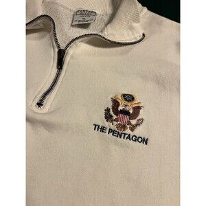 *RARE* Vintage 90’s US Pentagon Military Great Seal 1/4 Zip Long Sleeve Shirt XL